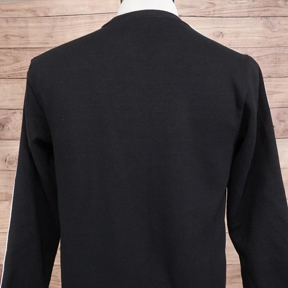 Adidas Sweatshirt Size M Black Pullover Fleece 3-Stripes Crewneck Primegreen